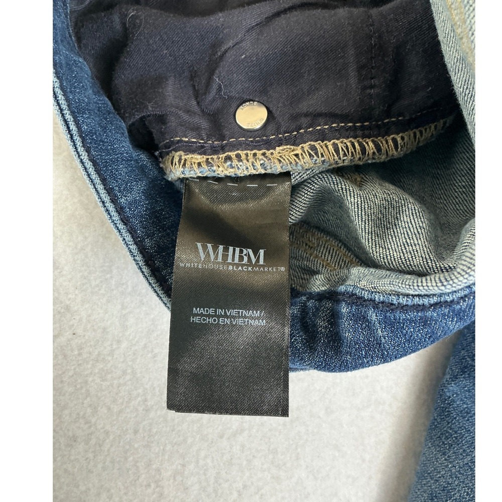 White House Black Market Slim Boot Jeans Womens 14 Blue Mid Rise Everyday Soft - Picture 9 of 9